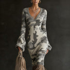ECCENTRIC WOOL CAMO DRESS