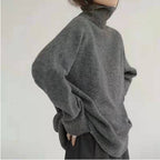 High-neck Women's Loose Versatile Knit Pullover Sweater