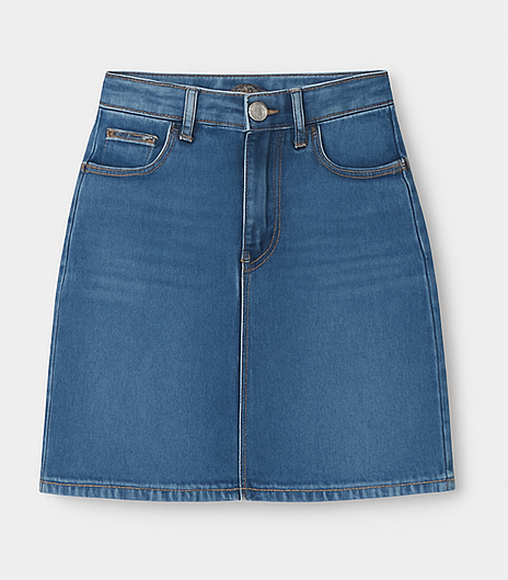 Classic denim A-line skirt