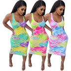 ECCENTRIC RAINBOW DYE SKINNY DRESS
