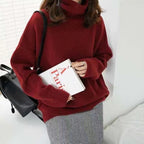 High-neck Women's Loose Versatile Knit Pullover Sweater