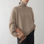 High-neck Women's Loose Versatile Knit Pullover Sweater