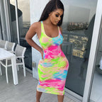 ECCENTRIC RAINBOW DYE SKINNY DRESS